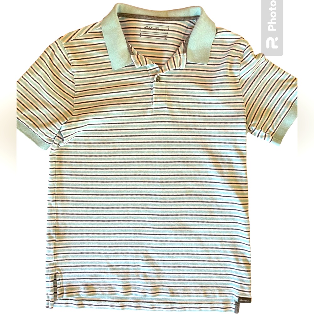 Eddie Bauer men’s medium polo striped shirt, blue - Picture 1 of 5